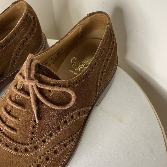 Crockett & Jones Tan Brogue Oxford Wingtip Rochester Shoes Sz UK 8.5 / US 9.5 - Picture 4 of 16